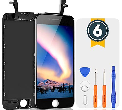 bokman Écran Tactile LCD pour iPhone 6 Noir, Vitre Tactile avec Kit de Réparation