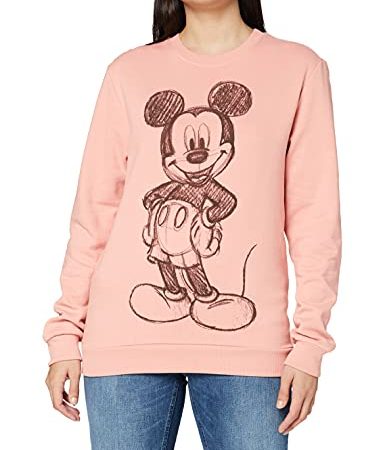 Disney Mickey Forward Sketch Sweat-Shirt, Rose (Dusty Pink Ltpk), 42 (Taille Fabricant: Large) Femme