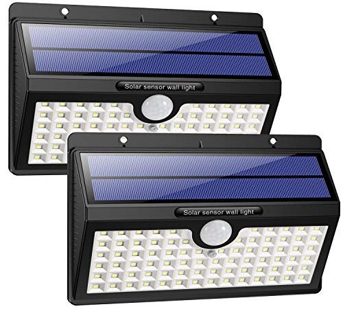 HETP Lampe Solaire Extérieur [Version à économie D'énergie] 2 Pack 78 led 180° Détecteur de Mouvement éclairage Solaire Extérieur étanche Sans Fil Spot Solaire Lumière Puissant Sécurité pour Jardin