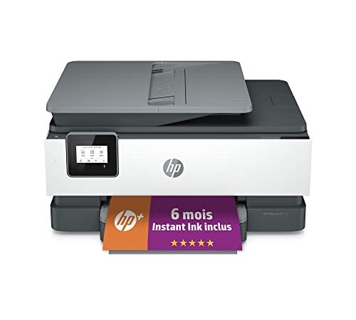 HP OfficeJet Pro 8012e Imprimante tout en un - Jet d'encre couleur – 6 mois d'Instant Ink inclus avec HP+ (Photocopie, Scan, Impression, Chargeur automatique de documents, Recto/Verso, Wifi)