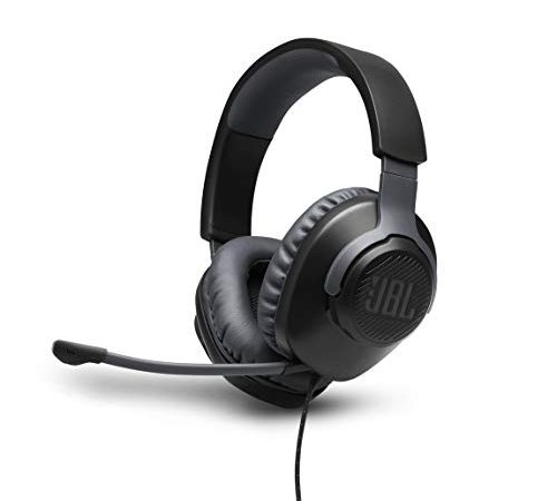 JBL Quantum 100 – Casque gaming filaire avec micro détachable – Accessoire gamer léger et confortable – Compatible avec plusieurs plateformes – Couleur : Noir