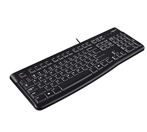 Logitech K120 Clavier filaire Business Windows, Plug-and-Play USB, Touches Silencieuses Ultra-Plates, Taille Standard, Etanche, Barre d’Espacement Incurvée, Clavier AZERTY Français - Noir