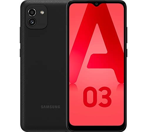 Samsung Galaxy A03, Téléphone Mobile 4G 64Go Noir, sans Carte SIM, Smartphone Android, Version FR