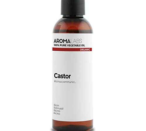 100% BIO - Huile végétale de RICIN - 100mL - Garantie Pure, Naturelle, Certifiée Biologique, Pressée à froid - Aroma Labs (Marque Française)