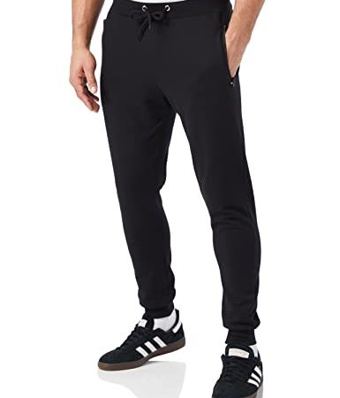 FM London Slim - Pantalon de jogging coupe ajustée pour hommes à poches zippées, Noir (Black 01), X-Large