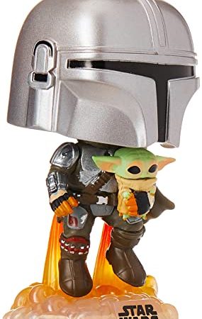 Funko- Pop Star Wars: The Mandalorian-Mando Flying w/Jet Pack Figurine de Collection, 50959, Multicoleur