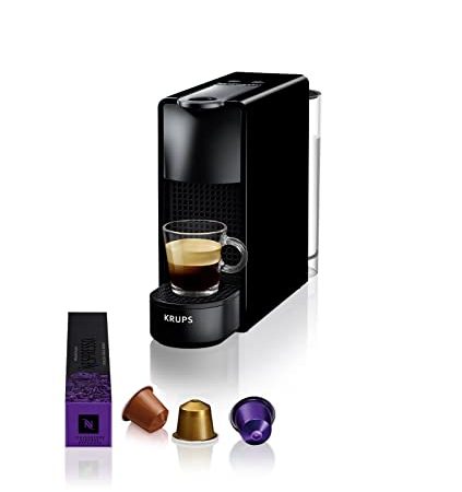Krups Nespresso Essenza Mini noir Machine à café, 0,6 L, 19 bars, Cafetière à capsule de café, Barista, 2 tailles de tasse, Espresso, Lungo, Design ultra compact, Automatique XN110810