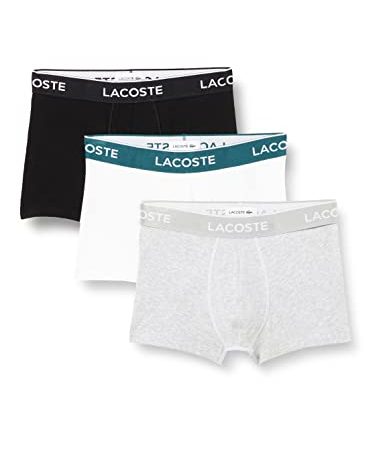 Lacoste Boxer - 5H3389 - Homme, Lot de 3, Noir (Noir/Blanc-Argent Chine), M