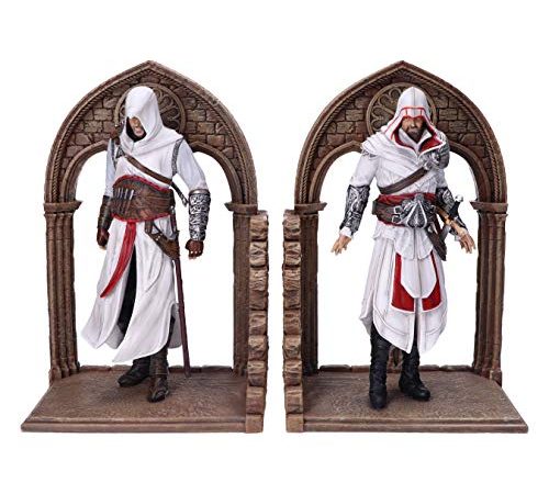 Nemesis Now Serre-Livres de Jeu Assassin's Creed Altair et Ezio Library - Marron, 24 cm B5600T1