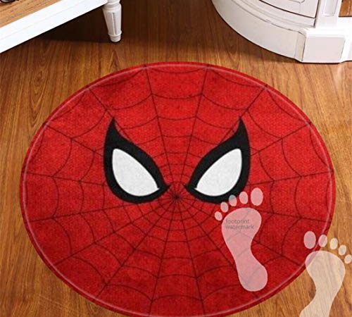 ROOMBADHL Tapis de bain rond pour salle de bain - Envers antidérapant - En flanelle - 50,8 cm - Motif Spiderman