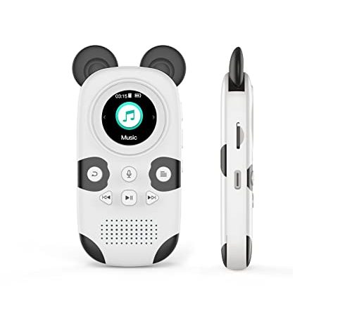 RUIZU Lecteur MP3 avec Haut-Parleur pour Enfants Mignon Panda Écran TFT 1,5 Pouces Prise en Charge de 16 Go Carte TF 64 Go Bluetooth 5.0 Lecteur MP3 Radio FM Réveil Podomètre Enregistreur