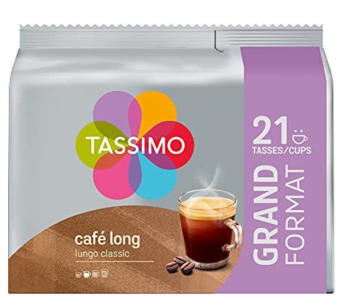 Tassimo Café Dosettes - 105 boissons Long Classique (lot de 5 x 21 boissons)