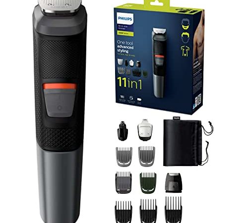 Tondeuse Multi-styles 11-en-1 Philips Séries 5000, Visage, Cheveux et Corps avec Technologie DualCut (Modèle MG5730/13)