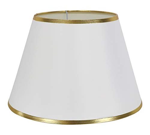 DULEE Φ 12" Lampe de Table Simple Abat-Jour de Chevet Abat-Jour Mural,White mit Gold Brim (Haut) 18*(Taille) 20cm*(Bas) 30cm