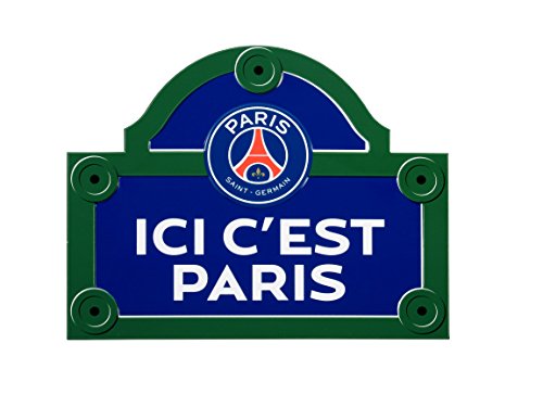 PSG Ici C'est Paris Plaque de Rue Metal Multicolore 25 x 20 x 0,5 cm