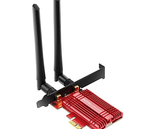 SNZIYAG AX3000 Carte WiFi 6E PCIe WiFi pour PC Gaming Bluetooth 5.2 Tri-Band (2.4/5/6 GHz) Adaptateur WLAN sans Fil avec OFDMA,Carte réseau à Latence Ultra Faible,Prend en Charge Windows 10/11 64bit
