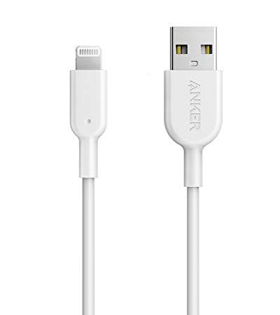 Anker PowerLine II Câble Lightning vers USB résistant certifié MFi pour iPhone XS/XS Max/XR/X/8/8 Plus/SE/7/7 Plus/6s/6/6 Plus/5S/5/iPad Pro - Blanc