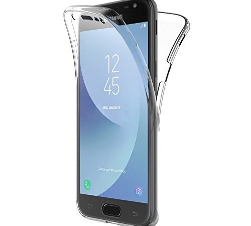 AICEK Coque Samsung Galaxy J3 2017, 360° Full Body Transparente Silicone Coque pour Samsung J3 2017 Housse Silicone Etui Case (5 Pouces SM-J330F)