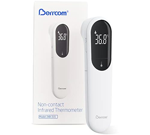Berrcom thermomètre médical infrarouge thermomètre frontal thermomètre numérique sans contact avec double sonde de nouvelle génération thermomètre médical pour enfants