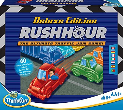 Thinkfun - Rush Hour Deluxe - Jeu de logique - Casse-tête - 60 défis - 5 niveaux - Embouteillage -1 joueur ou plus dès 8 ans - Ravensburger - 76438 - Multilingue (Français inclus)