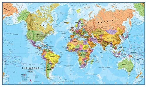 Maps International - Carte du monde politique sous la forme d’une affiche - Laminée – 84,1 x 59,4 cm