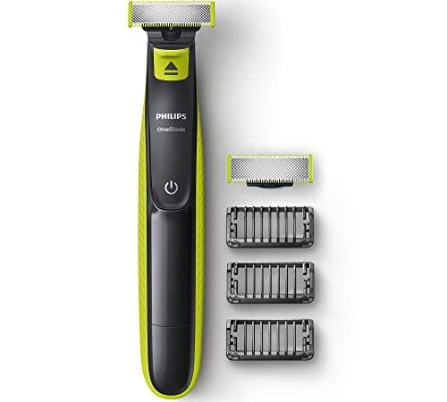 Philips QP2520/30 OneBlade, Rechargeable, 100% étanche, 3 sabots clipsables barbe de 3 jours