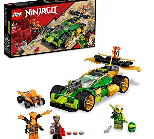 Lego 71763 Ninjago L’Évolution Voiture De Course de Lloyd, Jouet pour Enfants dès 6 Ans avec Figurines Quad et Serpents avec bannière de Mission à Collectionner