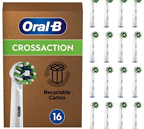 Oral-B Cross Action Brossette Pour Brosse À Dents Électrique, Lot De 16, Convient À Une Boîte Aux Lettres