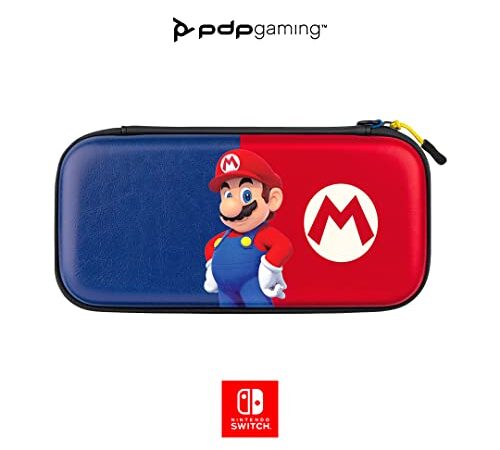 Pdp Gaming Licence Officiel Switch Slim deluxe Travel Case - Mario - Semi-Hardshell Protection - Protective Pu leather - Holds 14 Games And Console - Works avec Switch Oled And Lite - Fine pour Kids