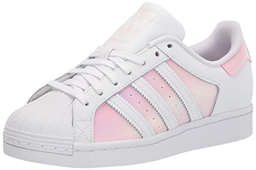 adidas Originals Chaussures de course Superstar pour femme, Blanc/blanc/rose transparent, 38 EU