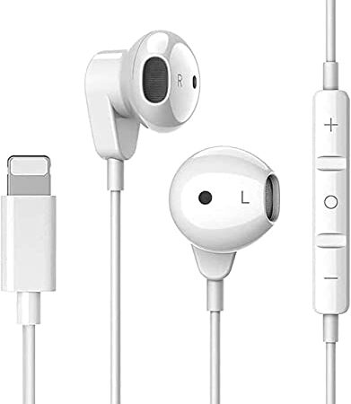 Neytech Écouteurs/Écouteur Intra Auriculaires Compatible avec iPhone, Casque Filaire Micro et Contrôle du Volume iPhone 13/12/12Pro/SE/11/11Pro Max/XS Max/X/XR/8/8PLUS/7/7PLUS, Blanc.