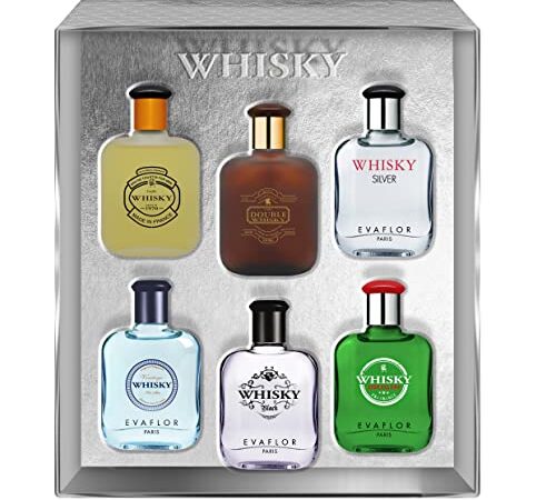WHISKY Collection de Parfum • Coffret 6 Miniatures • Eau de Toilette • Parfums Homme • Pour lui • Cologne • EVAFLORPARIS