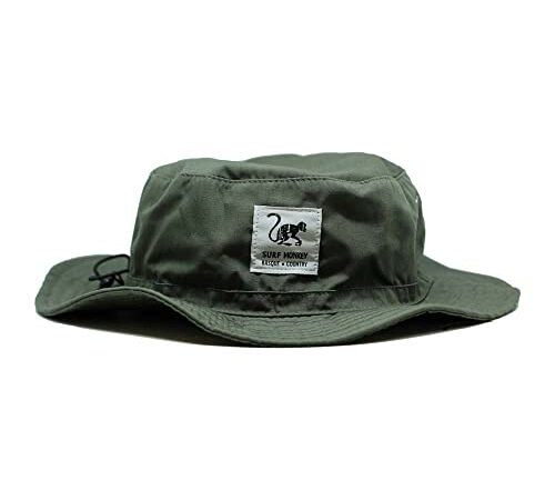 Chapeau de Protection Solaire avec visière Flexible pour Homme/Femme (UPF 50+) - Olive - Boonie Hat - Surf Monkey®