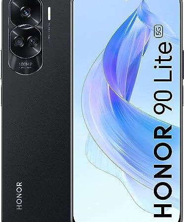 HONOR 90 Lite 5G Smartphone avec Triple Caméra 100 Mpx, 8+256 Go, Écran 6,7" 90 Hz, 4500 mAh, Double SIM, Android 13, NFC, Noir